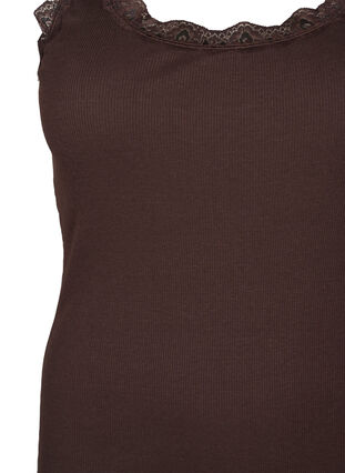 Zizzi Top with lace trim, Molé, Packshot image number 2