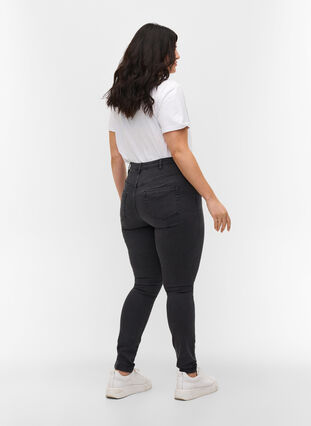 Zizzi Korkeavyötäröiset super slim Amy-farkut, Grey Denim, Model image number 1