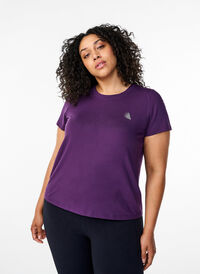 T-paita tiukalla istuvuudella ja pyöreällä kaula-aukolla, Purple Pennant, Model
