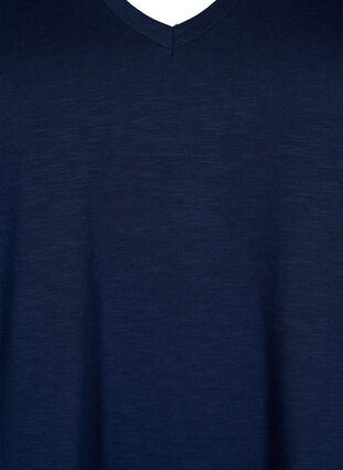 Zizzi Lyhythihainen perus t-paita v-pääntiellä, Navy Blazer, Packshot image number 2