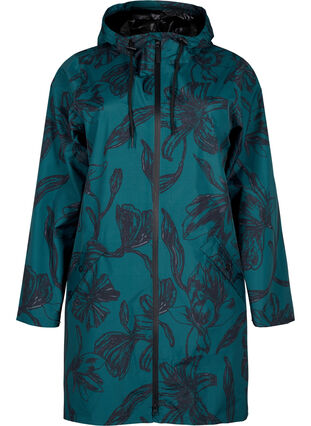 Zizzi Sadetakki kuviolla, Deep Teal Black, Packshot image number 0