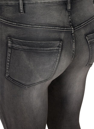 Zizzi Super slim Amy-farkut korkealla vyötäröllä, Dark Grey Denim, Packshot image number 3