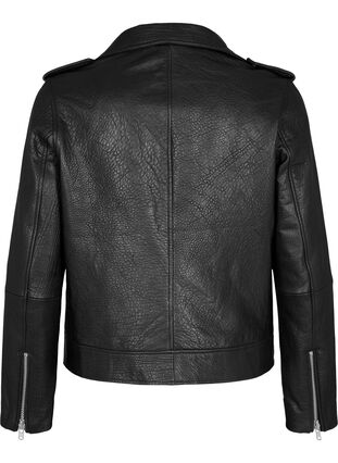 Zizzi Nahkainen biker-takki taskuilla, Black, Packshot image number 1