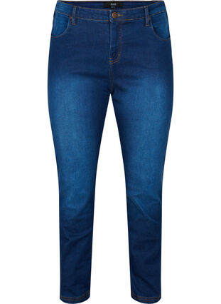 Zizzi Kapeat normaalivyötäröiset Emily-farkut, Blue Denim, Packshot image number 0