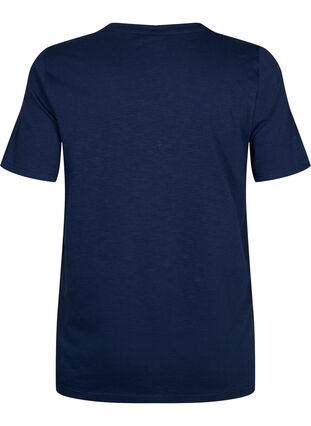 Zizzi Lyhythihainen perus t-paita v-pääntiellä, Navy Blazer, Packshot image number 1