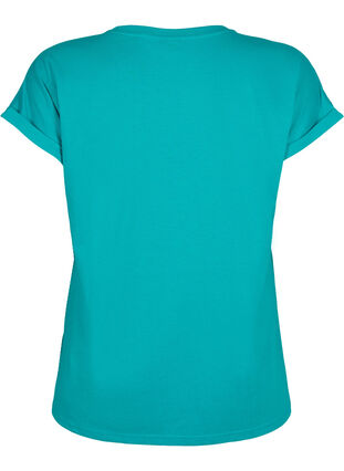 Zizzi Lyhythihainen t-paita puuvillasekoitteesta, Teal Blue, Packshot image number 1
