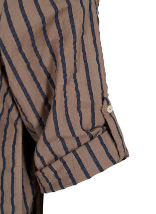 Zizzi Raitainen puuvillamekko 3/4-hihoilla, Falcon/Navy Stripe, Packshot image number 4