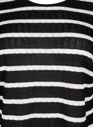 Zizzi Raidallinen ja pitkähihainen pusero, Black Sand Stripe, Packshot image number 2