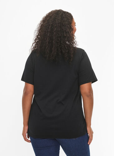 Zizzi FLASH – kuviollinen t-paita, Black Lips, Model image number 1