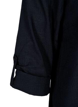 Zizzi Puuvillainen paitapusero v-aukolla, Black, Packshot image number 3