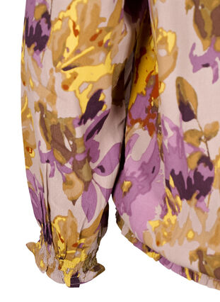 Zizzi Smock-pusero kukkakuviolla, Purple Flower, Packshot image number 3