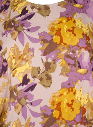 Zizzi Smock-pusero kukkakuviolla, Purple Flower, Packshot image number 2