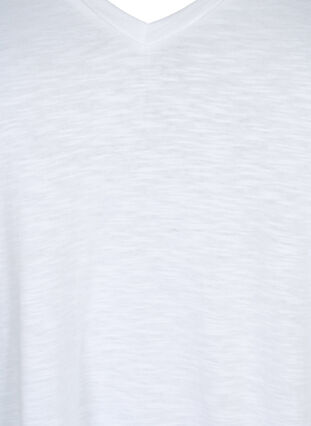 Zizzi Lyhythihainen perus t-paita v-pääntiellä, Bright White, Packshot image number 2
