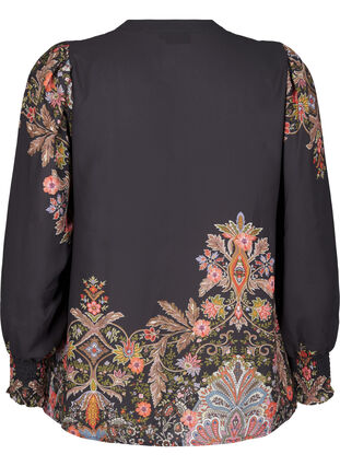 Zizzi Paisley-kuvioitu pusero, Black Paisley, Packshot image number 1