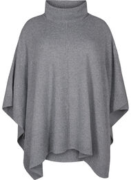 Poncho korkealla kauluksella, Medium Grey Melange