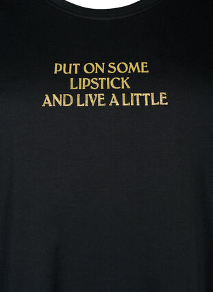 Zizzi FLASH – kuviollinen t-paita, Black Lips, Packshot image number 2