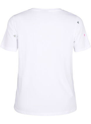 Zizzi Luomupuuvillasta valmistettu T-paita sydämillä, Bright W. Love Emb., Packshot image number 1