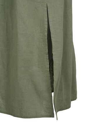 Hihaton mekko puuvillan ja pellavan sekoitteesta, Deep Lichen Green, Packshot image number 3