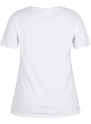 Zizzi Yksivärinen perus t-paita puuvillasta, Bright White, Packshot image number 1