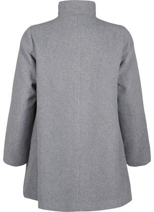 Zizzi Lyhyt A-linjainen trenssitakki, Light Grey Melange, Packshot image number 1