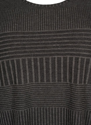 Zizzi Mekko, jossa on 3/4 -hihat ja raidallinen kuvio, Dark Grey Mélange, Packshot image number 2