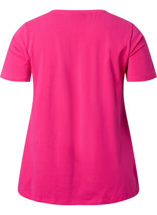 Zizzi Yksivärinen perus t-paita puuvillasta, Beetroot Purple, Packshot image number 1