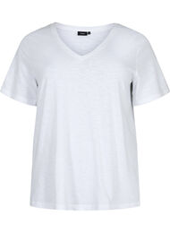 Lyhythihainen perus t-paita v-pääntiellä, Bright White