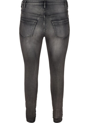 Zizzi Super slim Amy-farkut korkealla vyötäröllä, Dark Grey Denim, Packshot image number 1