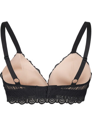 Zizzi Bralette-rintaliivit, joissa on pitsiä ja pehmeä toppaus, Black, Packshot image number 1