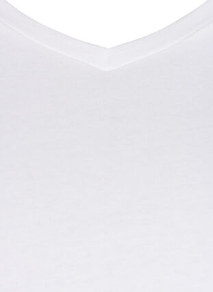 Zizzi Yksivärinen perus t-paita puuvillasta, Bright White, Packshot image number 2