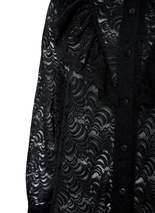 Zizzi Pitsinen paitamekko röyhelöillä, Black, Packshot image number 3