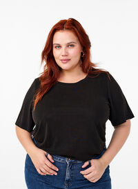 T-paita Tencel ™-modaalista. Paidassa on pyöreä kaula-aukko, Black, Model