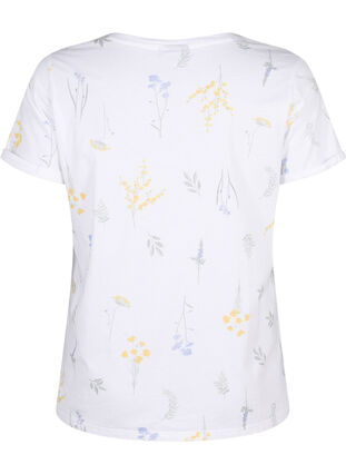 Zizzi Kukkakuvioitu T-paita luomupuuvillaa, Bright W. AOP, Packshot image number 1