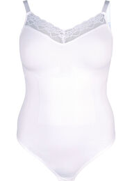 Shapewear-body nauhoilla, Bright White, Packshot