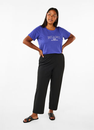 Zizzi FLASH – kuviollinen t-paita, Royal Blue Miami, Model image number 2