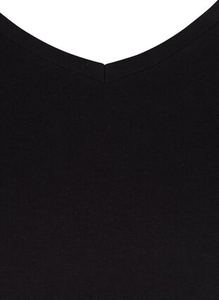 Zizzi Yksivärinen puuvillainen T-paita, Black, Packshot image number 2