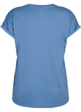 Zizzi Lyhythihainen t-paita puuvillasekoitteesta, Moonlight Blue, Packshot image number 1