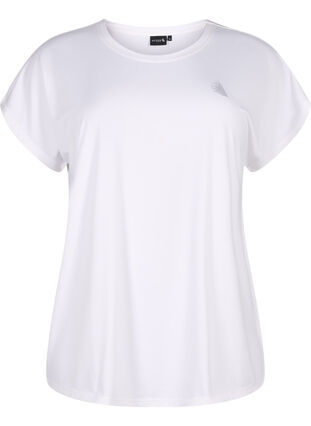 Zizzi Lyhythihainen treeni T-paita, Bright White, Packshot image number 0