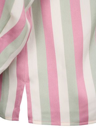 Zizzi Raidallinen satiinikauluspaita, Rose Stripe, Packshot image number 4