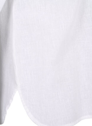 Zizzi Paitapusero nappikiinnityksellä, puuvillasekoitetta ja pellavaa, Bright White, Packshot image number 3