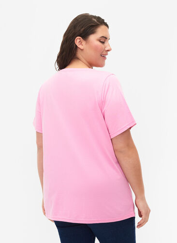 Zizzi FLASH - T-paita kuvalla, Begonia Pink, Model image number 1