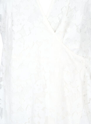 Zizzi Kietaisumekko, jossa on pitsiä ja lyhyet hihat, Bright White, Packshot image number 2