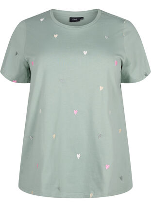Zizzi Luomupuuvillasta valmistettu T-paita sydämillä, Chinois G. Love Emb., Packshot image number 0