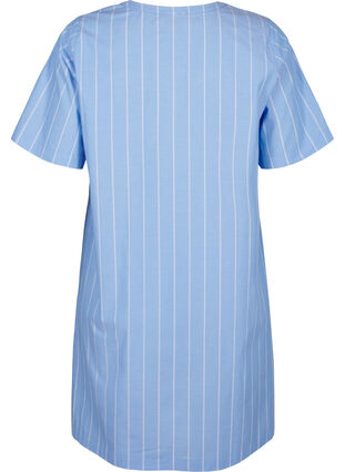 Zizzi Raidallinen mekko luomupuuvillaa, Blue Stripe, Packshot image number 1