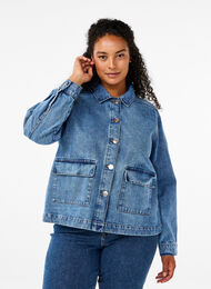 Farkkupaitatakki taskuilla, Blue Denim, Model