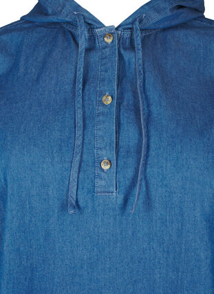 Zizzi Hupullinen denim-pusero, Medium Blue Denim, Packshot image number 2