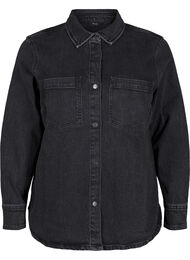 Farkkupaita, jossa on napit ja rintataskut, Dark Grey Denim, Packshot