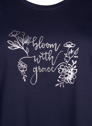 Zizzi FLASH – kuviollinen t-paita, Navy Blazer Bloom, Packshot image number 2