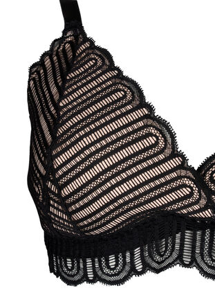 Zizzi Bralette-rintaliivit, joissa on pitsiä ja pehmeä toppaus, Black, Packshot image number 2