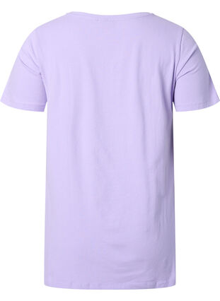 Zizzi Yksivärinen perus t-paita puuvillasta, Lavender, Packshot image number 1